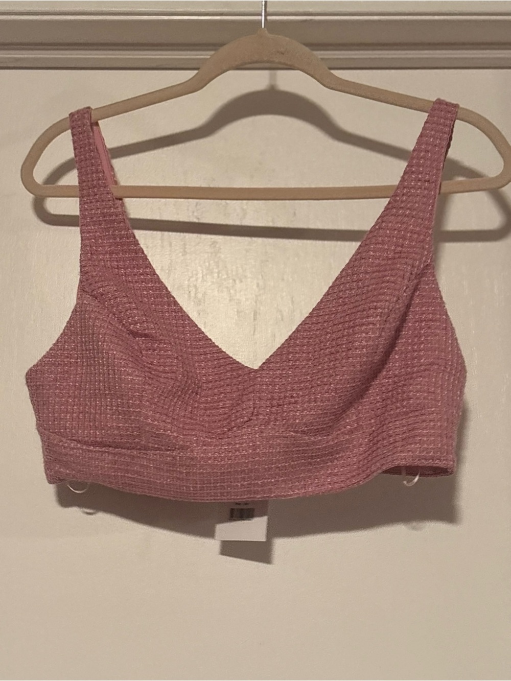 Showpo Textured V-Neck Crop Tank - Dusty Rose
